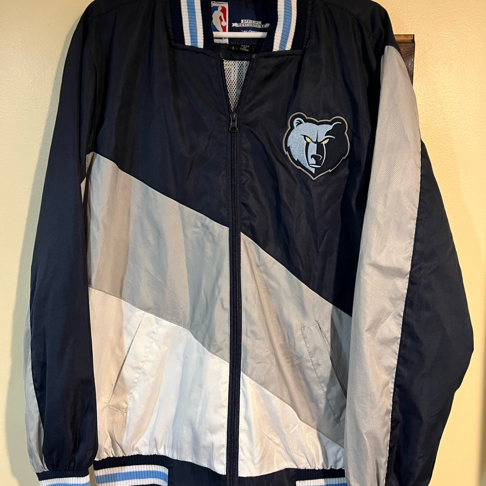 JH Design Navy Memphis Grizzlies Full-Zip Jacket Men’s Size Large Color Block
